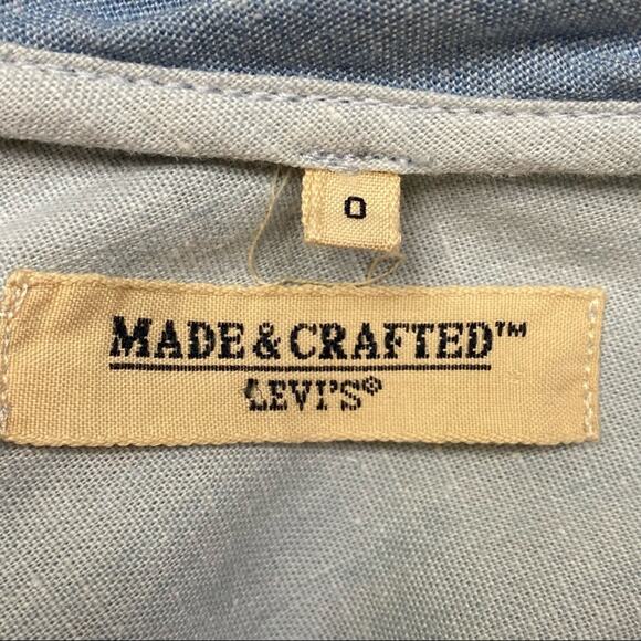 Levi’s Made and Crafted Chambray Splash Dress Womens Size 0 Blue with Pockets - Picture 11 of 14